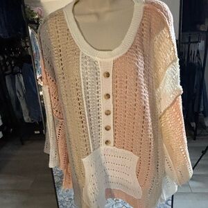 Colorful Knit Button-Down Sweater